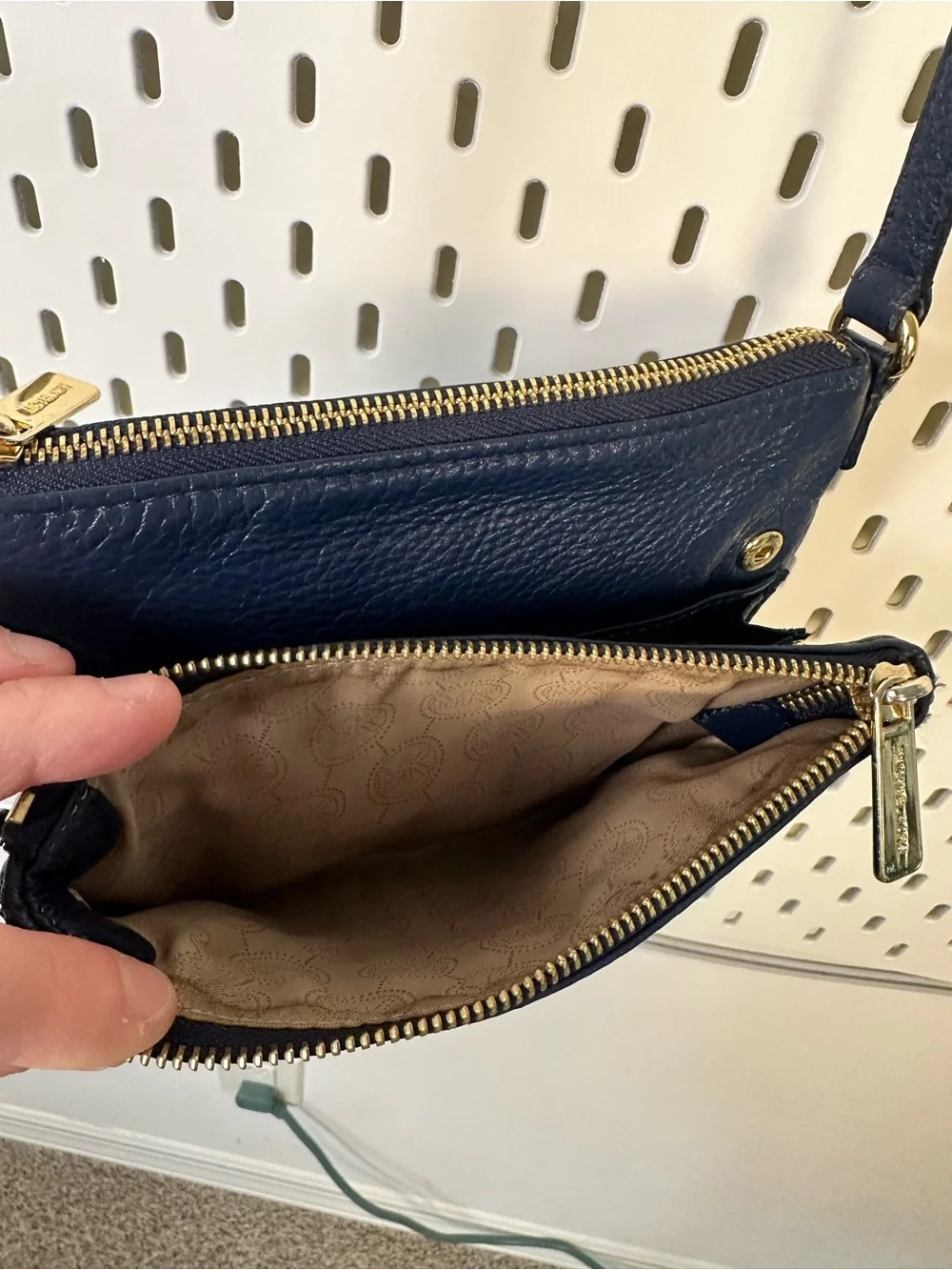 Michael Kors Fulton Crossbody Bag in Dark Blue Pebble Leather